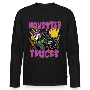 Easter Bunny et Easter Egg Monster Truck Rccars - T-shirt manches longues Premium bio Homme - noir - Devant - Nico (187cm)