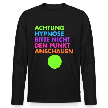 Hypnose Flirt Humor - Männer Premium Bio Langarmshirt - Schwarz - Vorne - Nico (187cm)