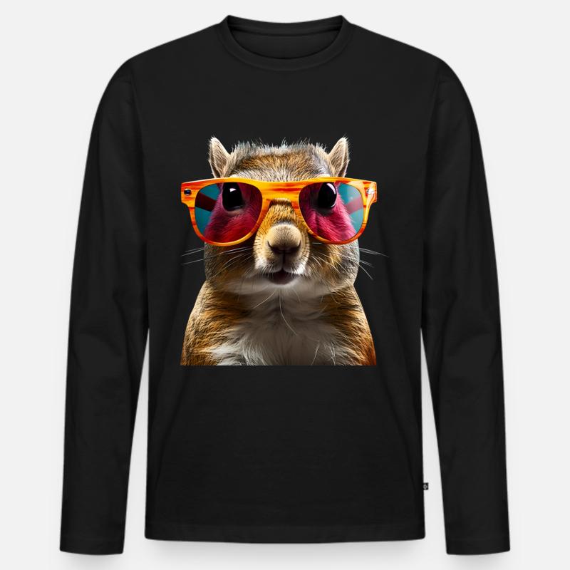 Eichhörnchen Sonnenbrille - Männer Premium Bio Langarmshirt - Schwarz