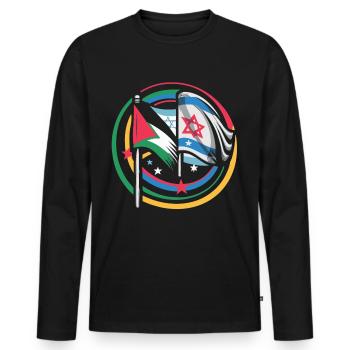 Unity for Peace Flags of Israel Palestine - Men's Premium Organic Long Sleeve Shirt - black - Front - Nico (187cm)