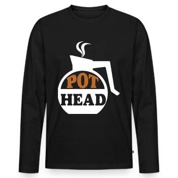 Pot head Coffee - Kaffee Geschenke - Männer Premium Bio Langarmshirt - Schwarz - Vorne - Nico (187cm)