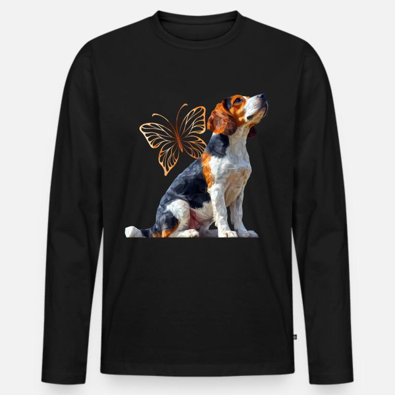 Foxhound - Männer Premium Bio Langarmshirt - Schwarz