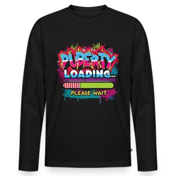 Urban Graffiti Puberty Alarm - Men's Premium Organic Long Sleeve Shirt - black - Front - Nico (187cm)