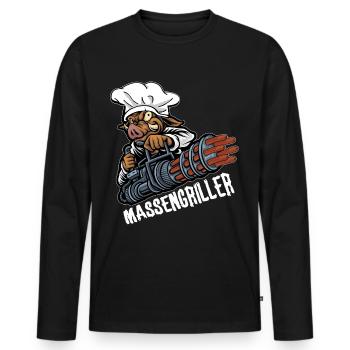 Massengriller BBQ Grillen Würstchengrill Griller - Männer Premium Bio Langarmshirt - Schwarz - Vorne - Nico (187cm)