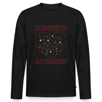 Confettis en plein cœur - T-shirt manches longues Premium bio Homme - noir - Devant - Nico (187cm)