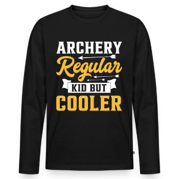 Tir à l’arc : un enfant comme un enfant ordinaire, mais plus cool - T-shirt manches longues Premium bio Homme - noir - Devant - Nico (187cm)