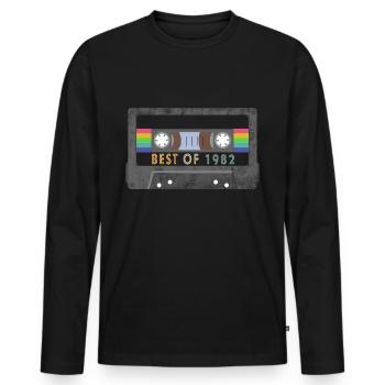 Le meilleur de 1982 - T-shirt manches longues Premium bio Homme - noir - Devant - Nico (187cm)