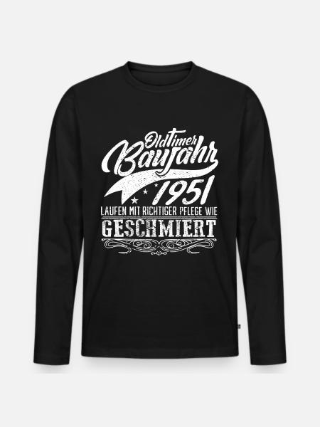 Oldtimer Baujahr 1951 - Männer Premium Bio Langarmshirt - Schwarz