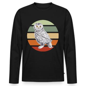 Owl Owl Animal Woody Owl Owl Barn Owls - Men's Premium Organic Long Sleeve Shirt - black - Front - Nico (187cm)