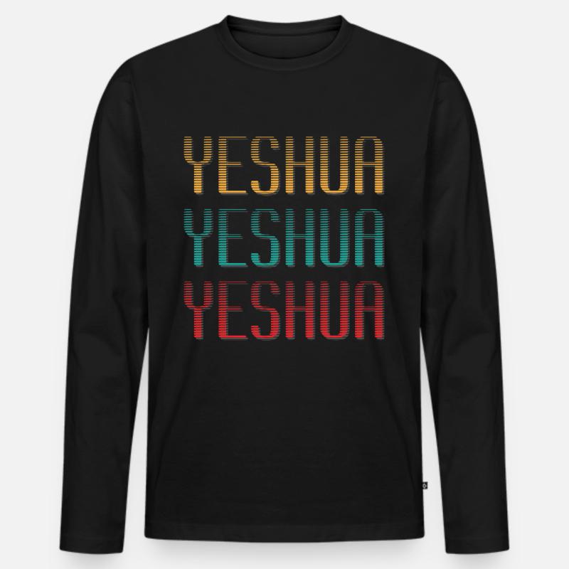 Jesus - Yeshua - Männer Premium Bio Langarmshirt - Schwarz