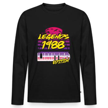 Legends 1988 Limited edition - Männer Premium Bio Langarmshirt - Schwarz - Vorne - Nico (187cm)