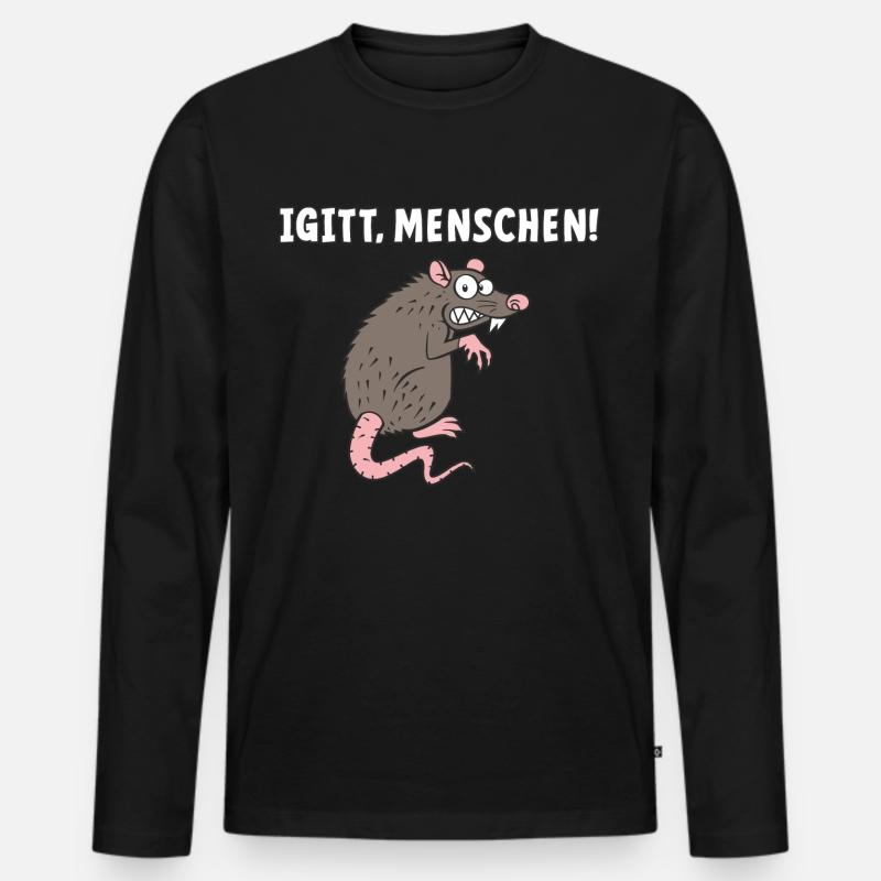 Igitt Menschen - Männer Premium Bio Langarmshirt - Schwarz