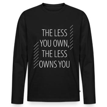 Minimalisme - T-shirt manches longues Premium bio Homme - noir - Devant - Nico (187cm)