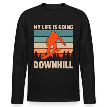 Snowboarding gift idea for snowboarders Snowboar - Men's Premium Organic Long Sleeve Shirt - black - Front - Nico (187cm)