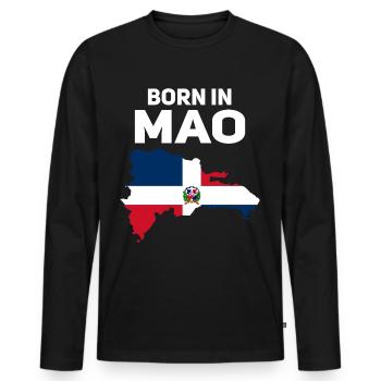 République dominicaine - T-shirt manches longues Premium bio Homme - noir - Devant - Nico (187cm)