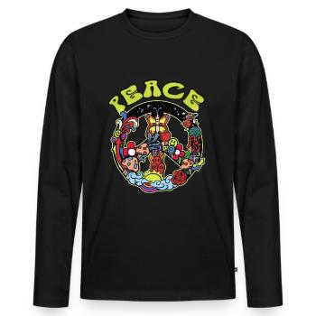 Hippie - T-shirt manches longues Premium bio Homme - noir - Devant - Nico (187cm)