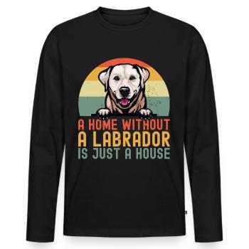 Labrador Geschenkidee für Labrador Retriever Hund - Männer Premium Bio Langarmshirt - Schwarz - Vorne - Nico (187cm)