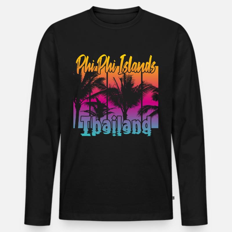 Phi Phi Islands Thailand - Männer Premium Bio Langarmshirt - Schwarz
