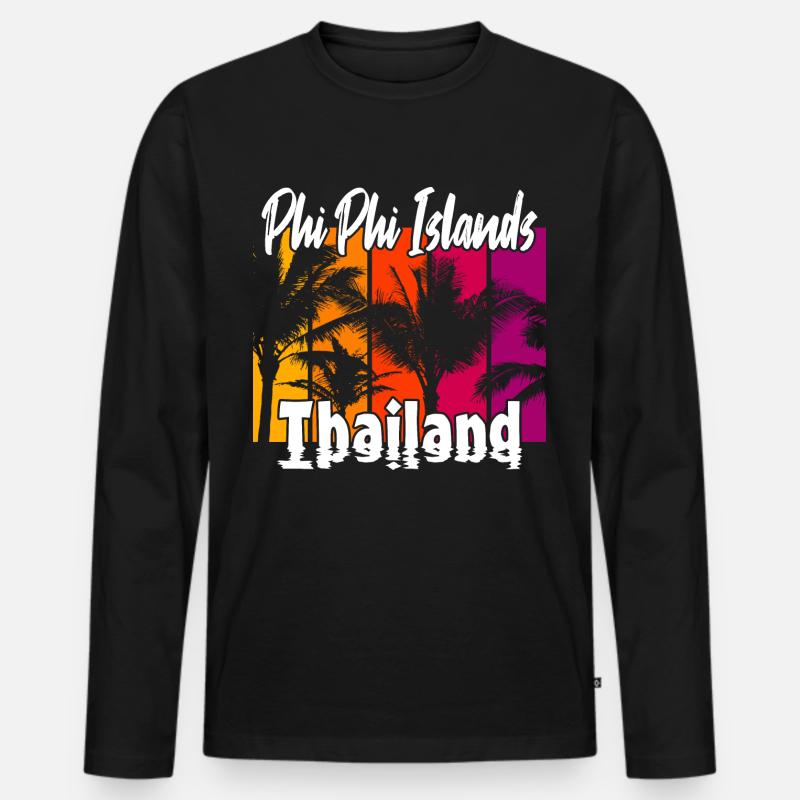 Phi Phi Islands Thailand - Männer Premium Bio Langarmshirt - Schwarz