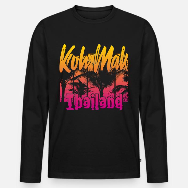 Koh Mak Thailand - Männer Premium Bio Langarmshirt - Schwarz