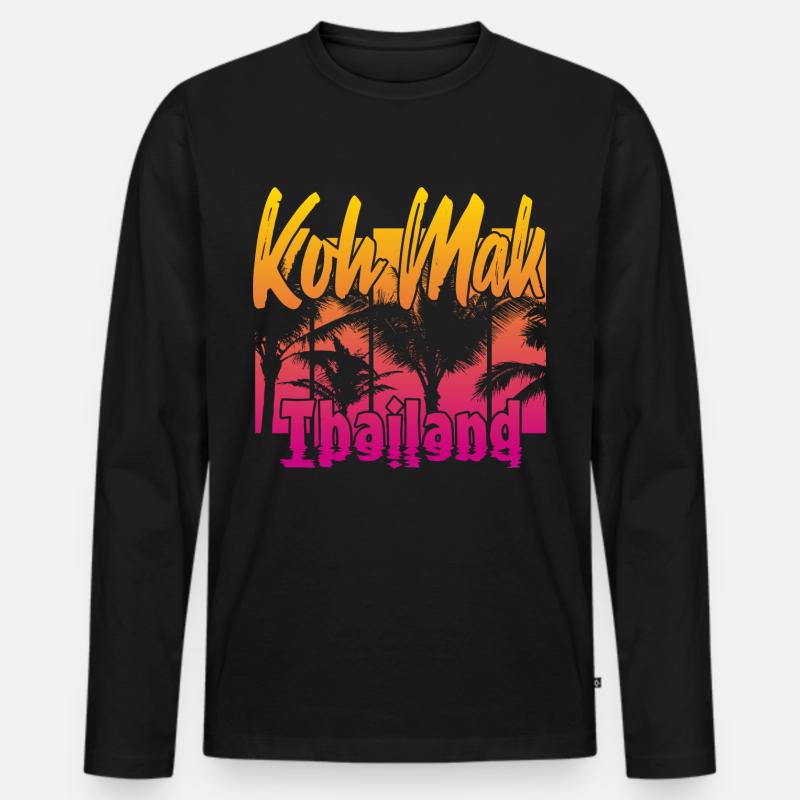 Koh Mak Thailand - Männer Premium Bio Langarmshirt - Schwarz