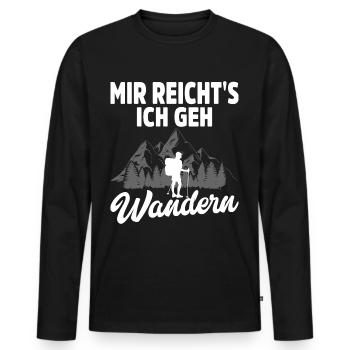 Wandern Geschenk Für Wanderer Berge Trekking - Männer Premium Bio Langarmshirt - Schwarz - Vorne - Nico (187cm)