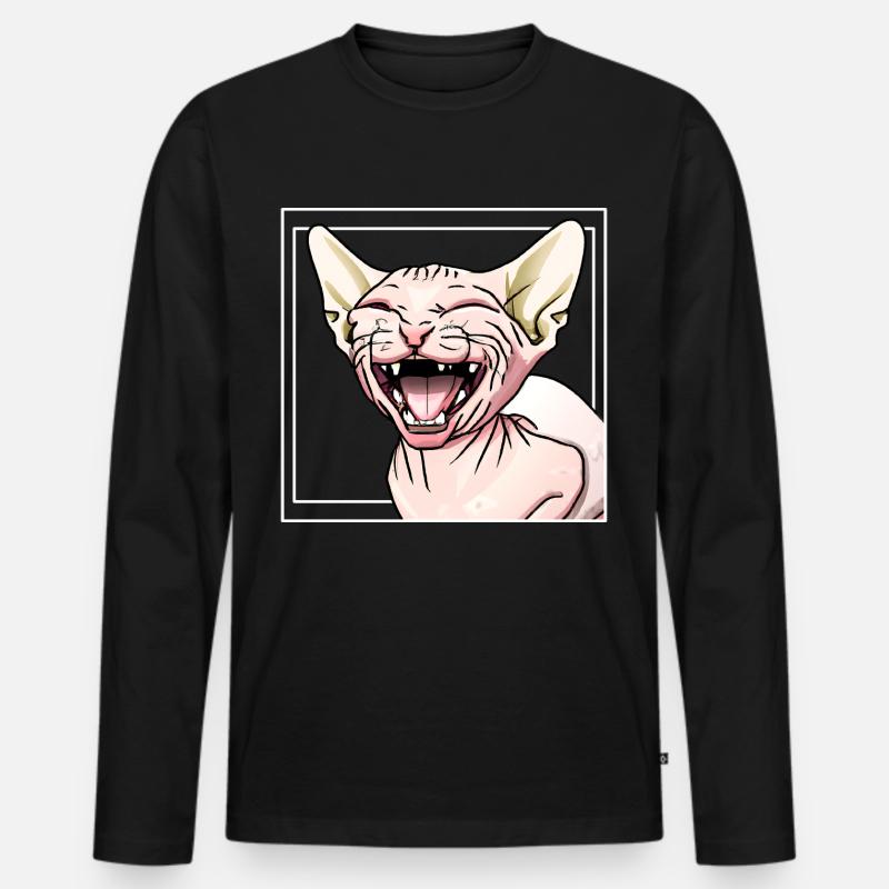 Sphynx Katze - Männer Premium Bio Langarmshirt - Schwarz