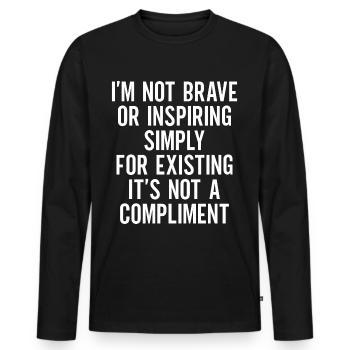 Against ableism! Against hostility to the disabled - Men's Premium Organic Long Sleeve Shirt - black - Front - Nico (187cm)