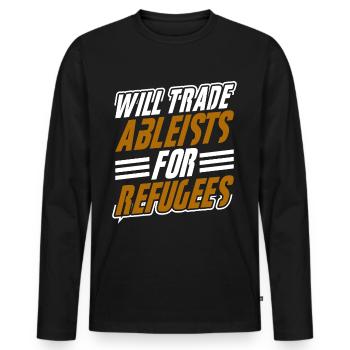 Against ableism! Against hostility to the disabled - Men's Premium Organic Long Sleeve Shirt - black - Front - Nico (187cm)