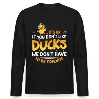 Propriétaire de canard Canard Mère Canard Amoureux Canard - T-shirt manches longues Premium bio Homme - noir - Devant - Nico (187cm)