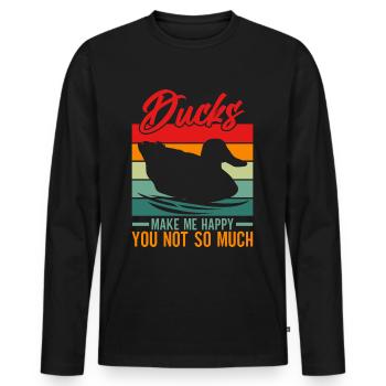 Propriétaire de canard Canard Mère Canard Amoureux Canard - T-shirt manches longues Premium bio Homme - noir - Devant - Nico (187cm)