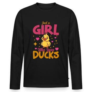 Propriétaire de canard Canard Mère Canard Amoureux Canard - T-shirt manches longues Premium bio Homme - noir - Devant - Nico (187cm)