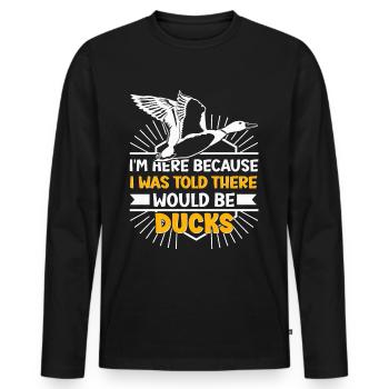 Propriétaire de canard Canard Mère Canard Amoureux Canard - T-shirt manches longues Premium bio Homme - noir - Devant - Nico (187cm)