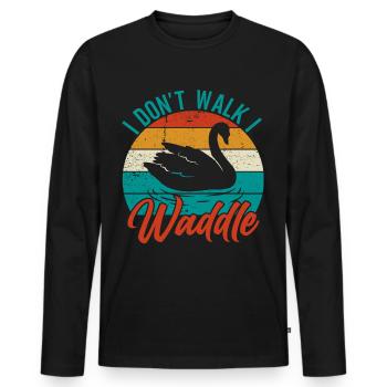 Propriétaire de canard Canard Mère Canard Amoureux Canard - T-shirt manches longues Premium bio Homme - noir - Devant - Nico (187cm)
