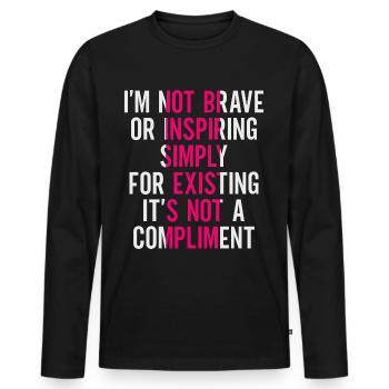 Against ableism! Against hostility to the disabled - Men's Premium Organic Long Sleeve Shirt - black - Front - Nico (187cm)