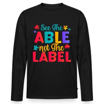 Against ableism! Against hostility to the disabled - Men's Premium Organic Long Sleeve Shirt - black - Front - Nico (187cm)