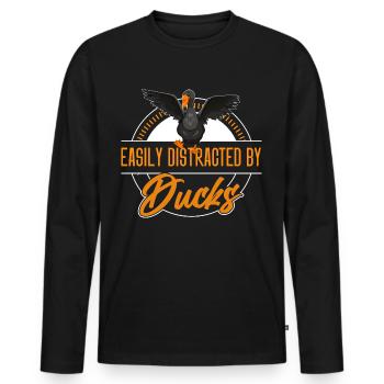 Propriétaire de canard Canard Mère Canard Amoureux Canard - T-shirt manches longues Premium bio Homme - noir - Devant - Nico (187cm)