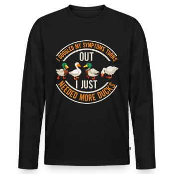Propriétaire de canard Canard Mère Canard Amoureux Canard - T-shirt manches longues Premium bio Homme - noir - Devant - Nico (187cm)