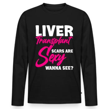 Lebertransplantation Organspender Organspende - Männer Premium Bio Langarmshirt - Schwarz - Vorne - Nico (187cm)