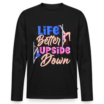 Pole Dance Tanzen Pole Dance Tänzerin - Männer Premium Bio Langarmshirt - Schwarz - Vorne - Nico (187cm)