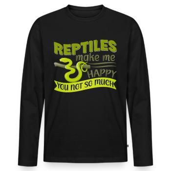 Schlangenbesitzer Schlangenliebhaber Schlangen - Männer Premium Bio Langarmshirt - Schwarz - Vorne - Nico (187cm)