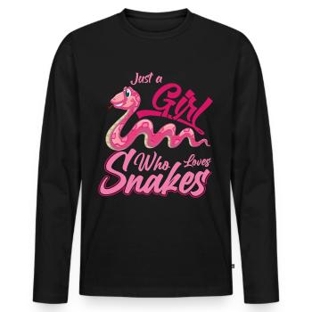 Schlangenbesitzer Schlangenliebhaber Schlangen - Männer Premium Bio Langarmshirt - Schwarz - Vorne - Nico (187cm)