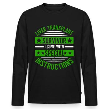 Organspender Organspende Lebertransplantation - Männer Premium Bio Langarmshirt - Schwarz - Vorne - Nico (187cm)