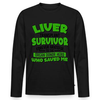 Lebertransplantation Organspender Organspende - Männer Premium Bio Langarmshirt - Schwarz - Vorne - Nico (187cm)