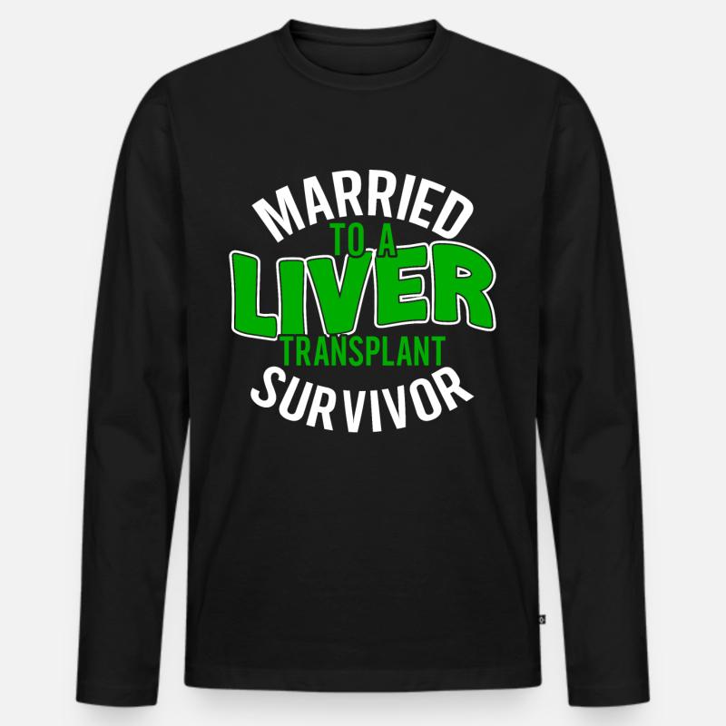 Lebertransplantation Organspender Design - Männer Premium Bio Langarmshirt - Schwarz