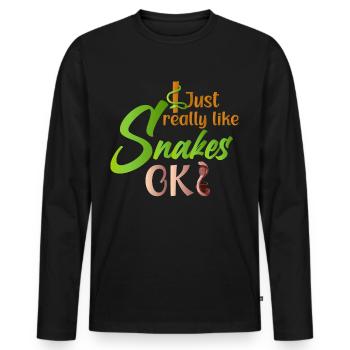 Schlangenbesitzer Schlangenliebhaber Schlangen - Männer Premium Bio Langarmshirt - Schwarz - Vorne - Nico (187cm)