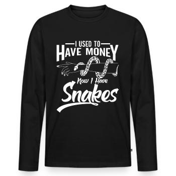 Snake owners Snake lovers Snakes - Men's Premium Organic Long Sleeve Shirt - black - Front - Nico (187cm)