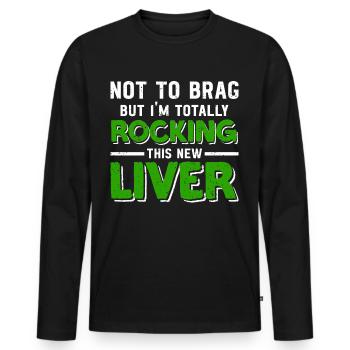 Lebertransplantation Organspender Organspende - Männer Premium Bio Langarmshirt - Schwarz - Vorne - Nico (187cm)