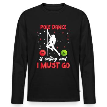 Pole Dance Tanzen Pole Dance Tänzerin - Männer Premium Bio Langarmshirt - Schwarz - Vorne - Nico (187cm)
