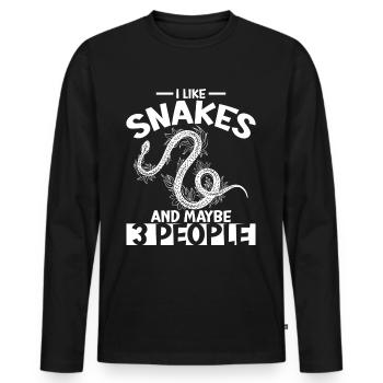 Schlangenbesitzer Schlangenliebhaber Schlangen - Männer Premium Bio Langarmshirt - Schwarz - Vorne - Nico (187cm)